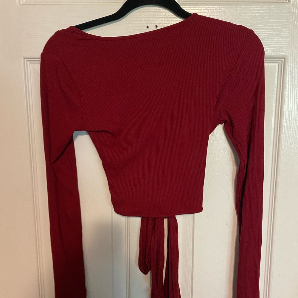 BNWT Cross Front Ribbed Crop Top - Picture 3 of 3
